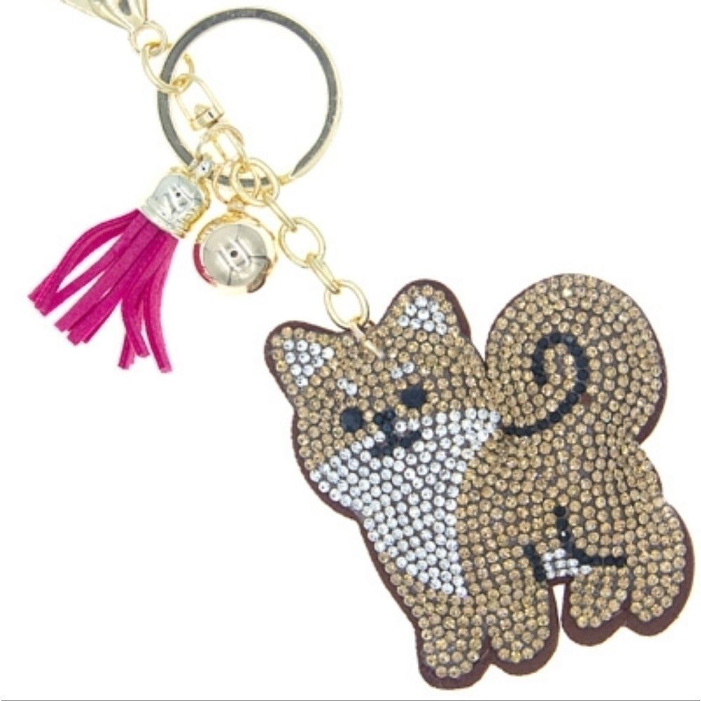 Shiba Inu Keychain Cute Puppy Dog Metal Purse Charm Bag Accessory Gift